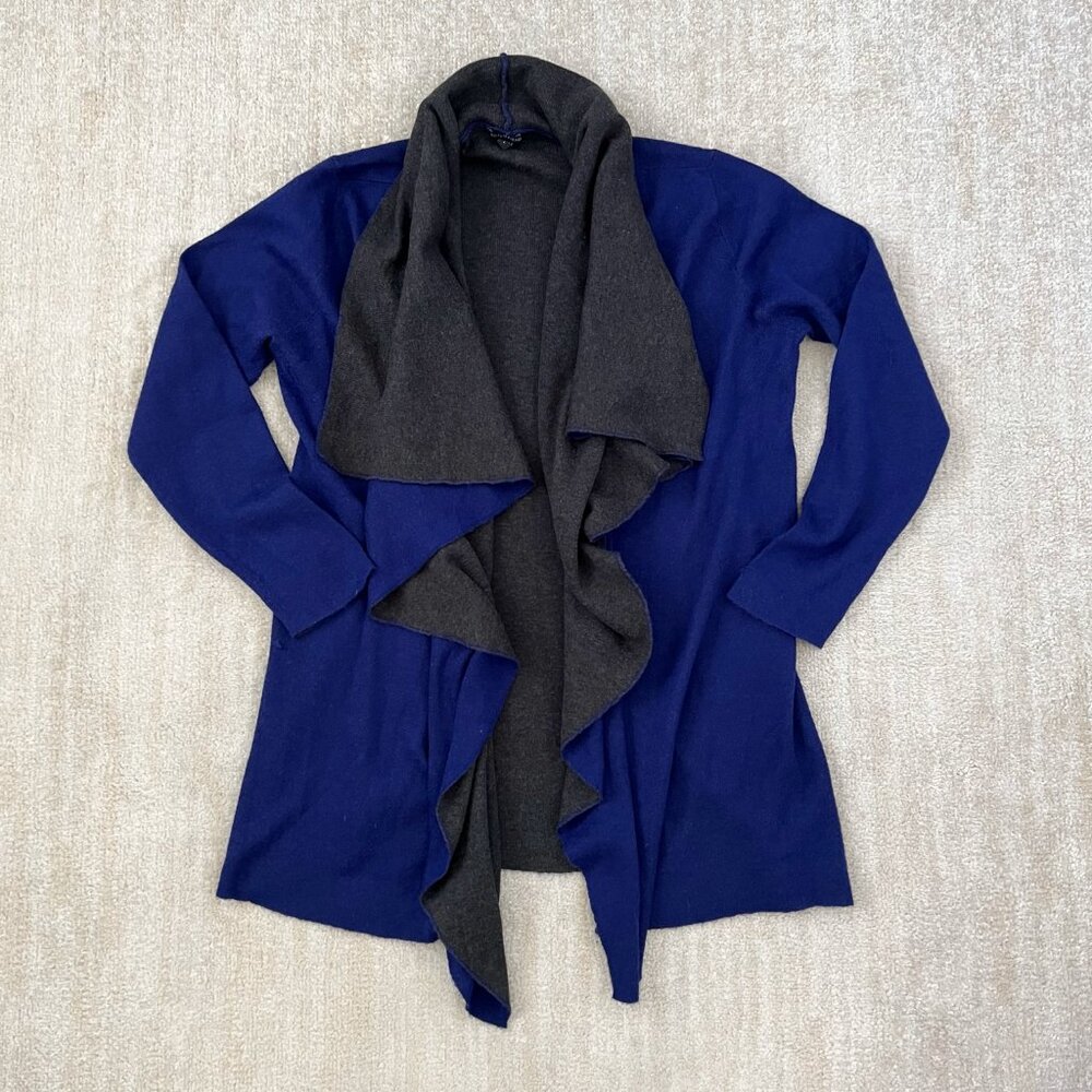 Eileen Fisher Cotton Cashmere Mohair Open Front Cardigan Sweater L